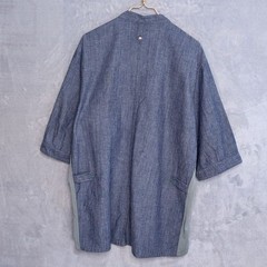 TILIT NYC Sashiko Stitch Blue Chef’s Coat Size 2XL Breathable Hidden Snap Front