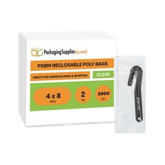 2000 Pcs 4″ x 8″ Zipper Bags Clear 2 Mil Reclosable Zip Seal Jewelry Polybag