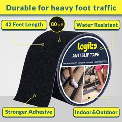 Leyibo Anti Slip Tape, 4 Inch x 42 Ft Grip Tape for Stairs Outdoor/Indoor, Wa…