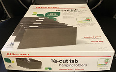 Office Depot Brand Hanging Folders, 1/5 Cut, Letter Size, Green, 25-Pk