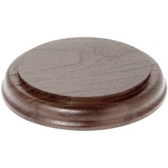 Plymor Solid Walnut Round Wood Display Base, 4.75″ W x 4.75″ D x 0.75″ H