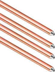 – 8Ft Ground Rod – UL Listed 5/8” Bonded Electrical Copper Grounding Bar for Si