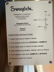 Swagelok Liquid Sampling Panel Systems 32oZ Bottle GSL-3-32OZ-32-X-SX-1902