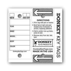 Car Dealer Key Tags (Laminated Self-Protecting) (250 Tags w/ Metal Rings)