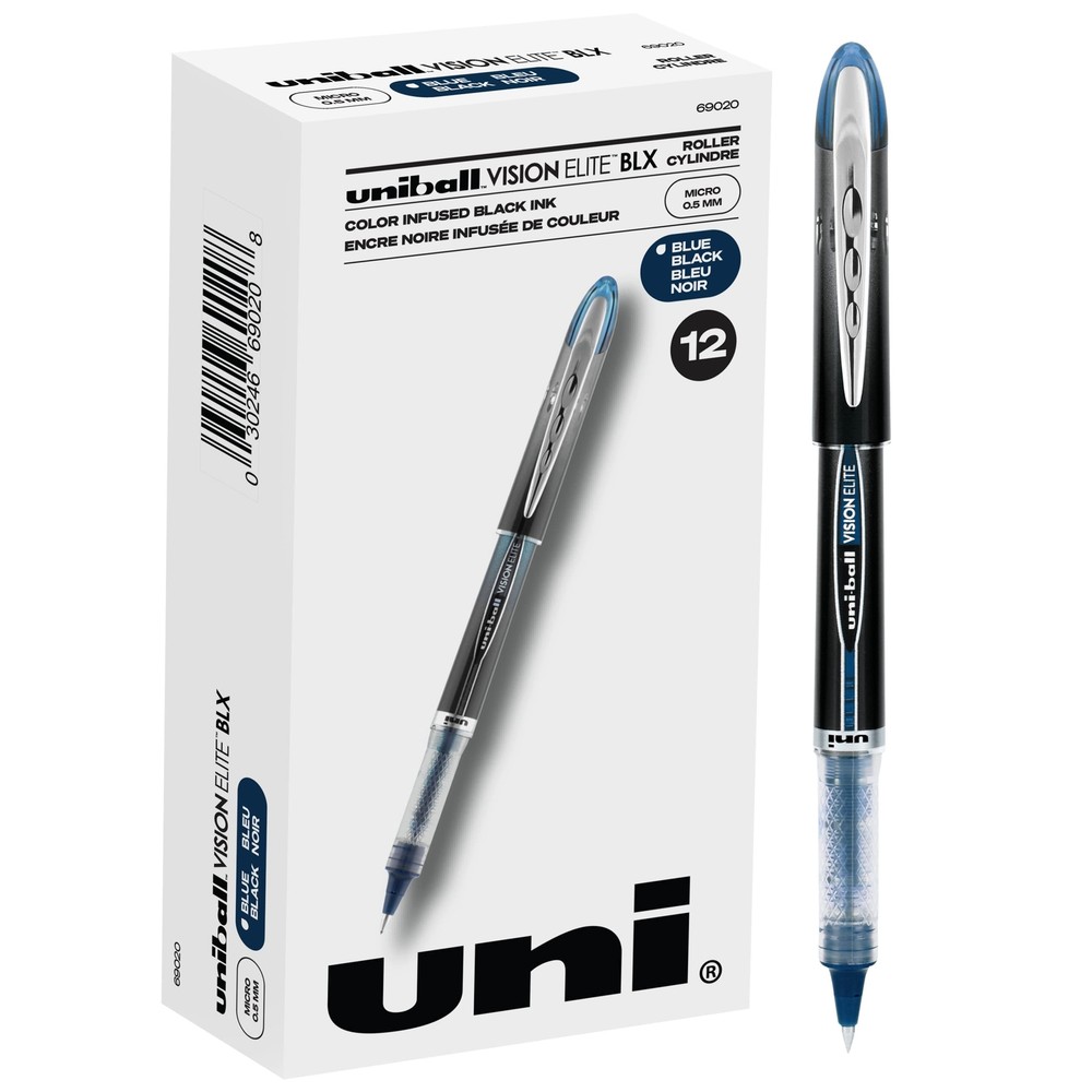 uni-ball Vision Elite BLX Infusion Rollerball Pens Fine Point Micro Tip, 0.5m…