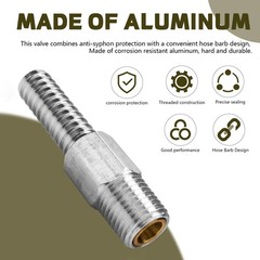 Marine Anti Siphon Valve Replacement for Boat Fuel Tank Pickup Small, Gray