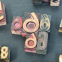 Large Lot of 42 Vintage Wood Letterpress Type Printers Blocks Mixed Numbers $ #3