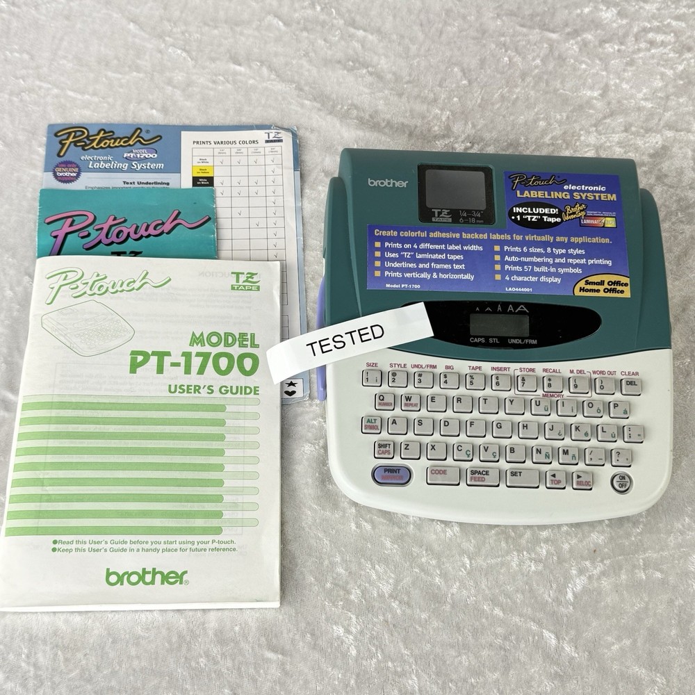 Brother P-Touch Label Maker – Model PT-1700 – w/ Manual – Tested, Works!