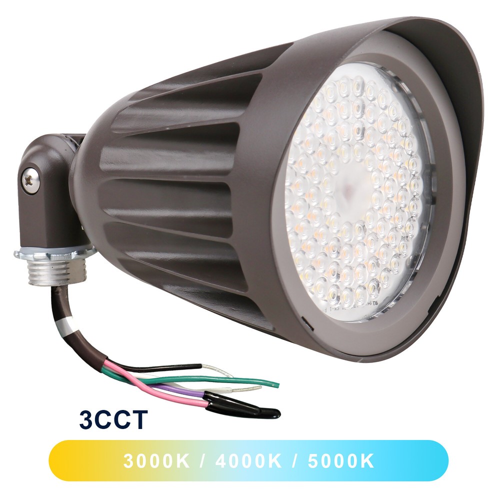 25W LED Bullet Flood Light 3CCT Selectable LED Landscape Spotlight with Knuckle