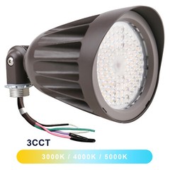 25W LED Bullet Flood Light 3CCT Selectable LED Landscape Spotlight with Knuckle