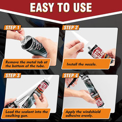 Polyurethane Windshield Sealant, Black Windshield Adhesive – High Viscosity, Fas