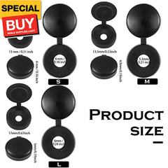 100 Pieces Hinged Screw Cover Caps Plastic Shutter Fold Screw Snap Covers Washer