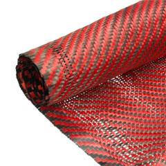 12″ x 5FT Twill Weave Carbon Fiber Fabric Cloth Resin Kit Black Red