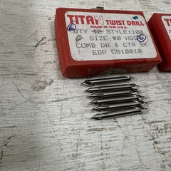 Lot Of 16 New Titan CS10010 CS00020 Size 0&00 Combination Drill Countersink