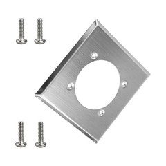 2 Gang Single Hole Outlet Cover Wall Plate +4 Screws for Hubbell 14-50R HBL9450A