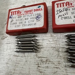 Lot Of 16 New Titan CS10010 CS00020 Size 0&00 Combination Drill Countersink