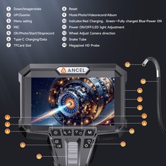 ANCEL 1080P 2-Way 210° Articulating Borescope 3.9mm Industrial Endoscope Camera