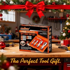 5-Piece NPT Pipe Tap Kit with Heavy-Duty Storage Case, Premium Carbon Steel Thre