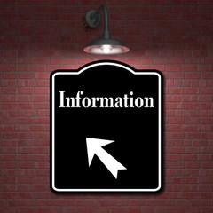 Information 45 Degree Up Left Arrow BLACK Aluminum Composite Sign