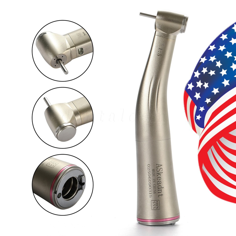 Dental 1:5 LED Fiber Optic Contra Angle Handpiece 4 Sprays Fit NSK Ti-MAX X95L