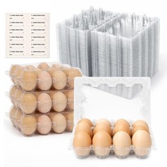 100 Packs Egg Cartons Cheap Bulk Plastic for 12 Eggs Clear Egg Cartons