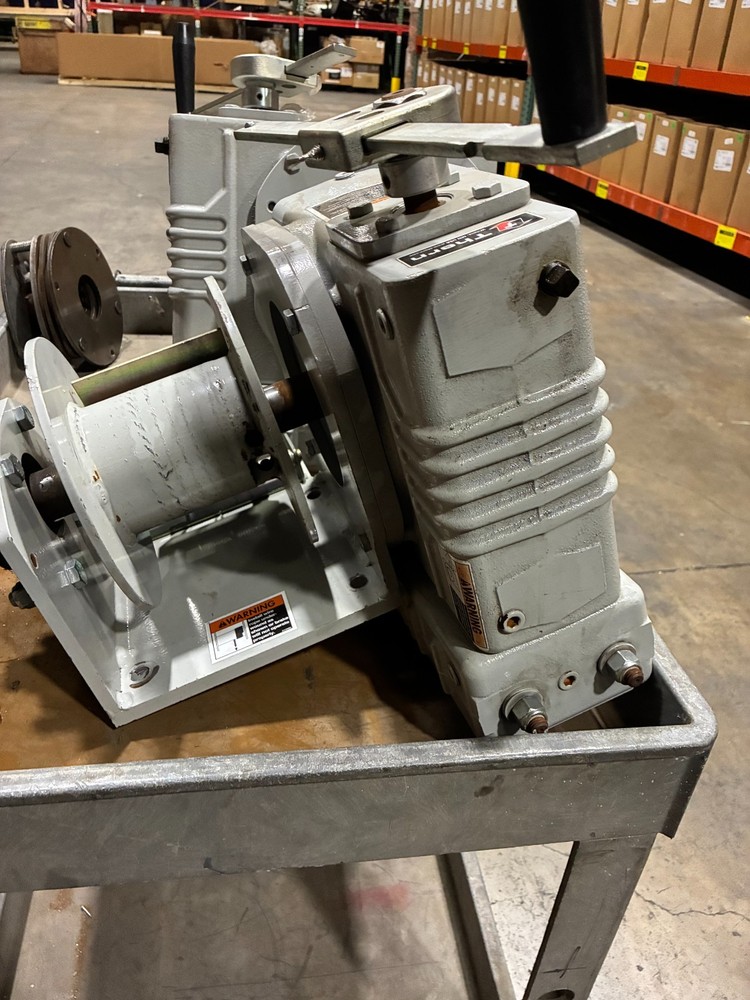 Industrial Wire Rope Winch Assembly w/ Cable Tensioner & Gearbox