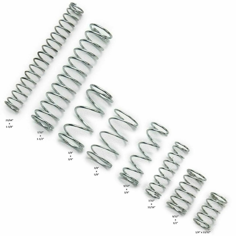New 5 10 25 100 Pack Zinc Plated Compression Spring 7/32 1/4 9/32 5/16 23/64 3/8