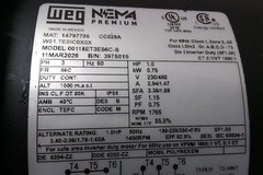 Weg 00118ET3E56C-S 1 HP 1765 RPM 230/460VAC 3-Phase General Purpose Motor