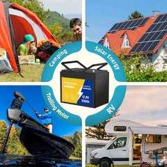 LiFePO4 Battery 12V 100Ah Deep Cycle Solar RV Camper Boat Marine Off-Grid 1280Wh