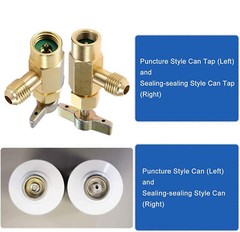 Can Tap Self-Sealing HVAC Freon Tank Adapter Valve Core Refrigerantion Tool Kit