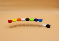 Flexible Combo Size 3ml & 5/10/20ml Vial Caps – Set of 10 – Assorted Colors