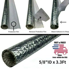16mm ID Self-wrap Heat Shield Sleeve Thermal Reflective for Cable Hose 1M US
