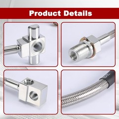 3PCS Stainless Steel Extended Brake Lines Fit Chevy GMC C K 1500 2500 4-6 Lift