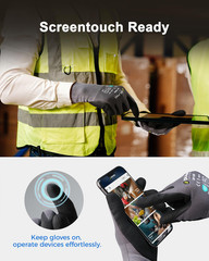 Safety Work Gloves for Men & Women, Microfoam Nitrile Coated Nylon Black Grip