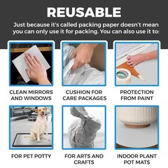 Bryco Goods Newsprint Packing Paper Sheets 27″ x 17″ (50 Sheets), gray-white