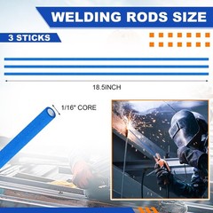 10 Pcs Sticks AWS Bag Silver Alloy Brazing Rods 18″ Flux Coated Solder Copper (4