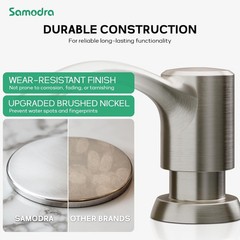 Built-in Kitchen Sink Soap Dispenser with Extension Tube Kit – Brushed Nickel