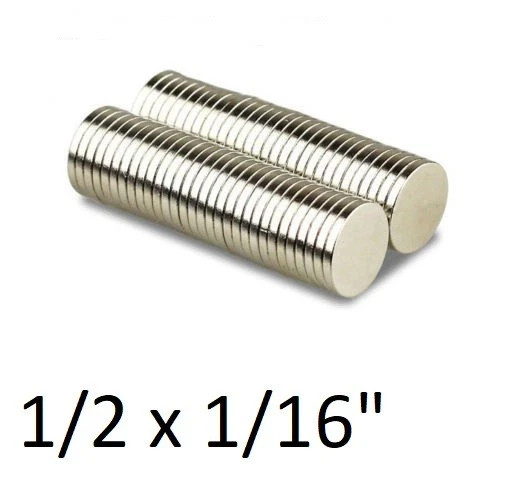 Lot of 1/2 x 1/16 Inch Rare Earth Craft Disc Magnets N48