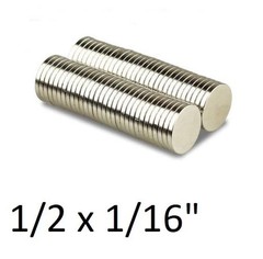 Lot of 1/2 x 1/16 Inch Rare Earth Craft Disc Magnets N48