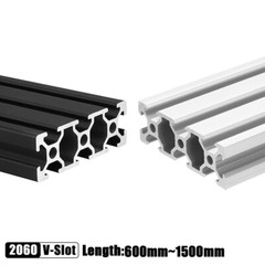 2060 V-Slot Aluminum Profile Extrusion 600-1500mm Linear Rail for CNC 3D Printer