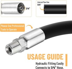 12 Pack Hydraulic Hose Fittings, 1/4″ I.D. Hose x 1/4″ NPTF Male with Protection