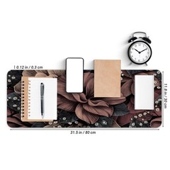 FTSYAD Gaming Mouse Pad, Large 31.5 x 31.5L x 11.8W inches, Brown Flowers