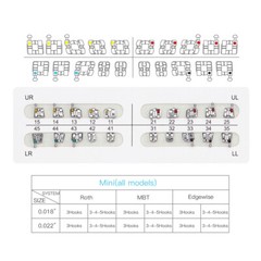 20X AZDENT Mini Brackets de ortodoncia dental Brace Roth/MBT 022/018 Ganchos 345