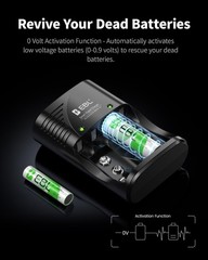 Ebl Rechargeable Aaa Batteries 8 Packs Smart Rapid Battery Charger Ac Wall Plug