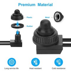 10pcs 12V-48V Wire Leads Waterproof On-Off Push Button Switch for Motorcycle Car