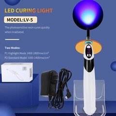 Dental Light Cure Lamp Cordless 3 Modes Metal Head LED 5SEC Dental Curing Light