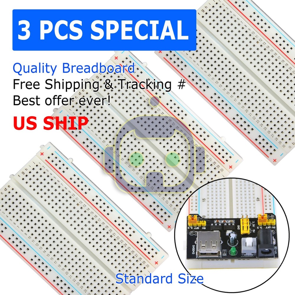 3X Mini 400 Point Solderless Prototype PCB Breadboard Protoboards US