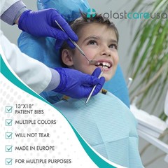 PlastCare USA Disposable Dental Bibs 13″x18″ – 3 50 Count (Pack of 1), Black