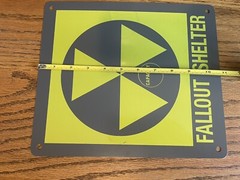 FALLOUT SHELTER METAL SIGN 9.5”x11” NEW NEVER USED FOR MANCAVE/OFFICE-SHOP-ETC.