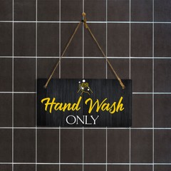 Hand Wash Only 5×10 Hanging Plus Wall or Door Sign | Restrooms Décor
